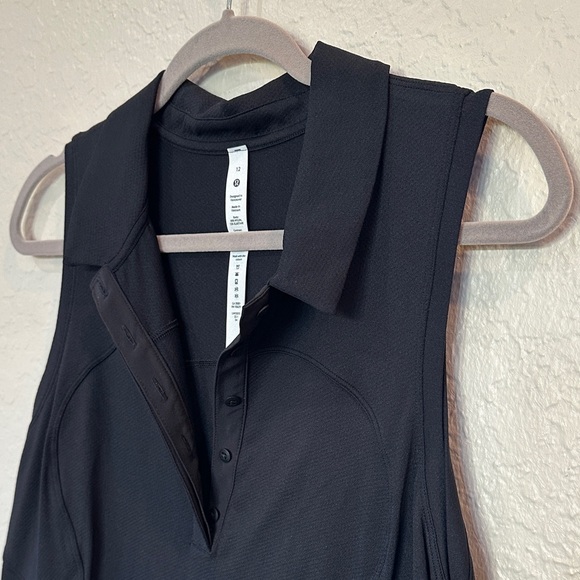 Lululemon Athletica Black Sleeveless golf polo size 12 Brand new with tags - Picture 3 of 7